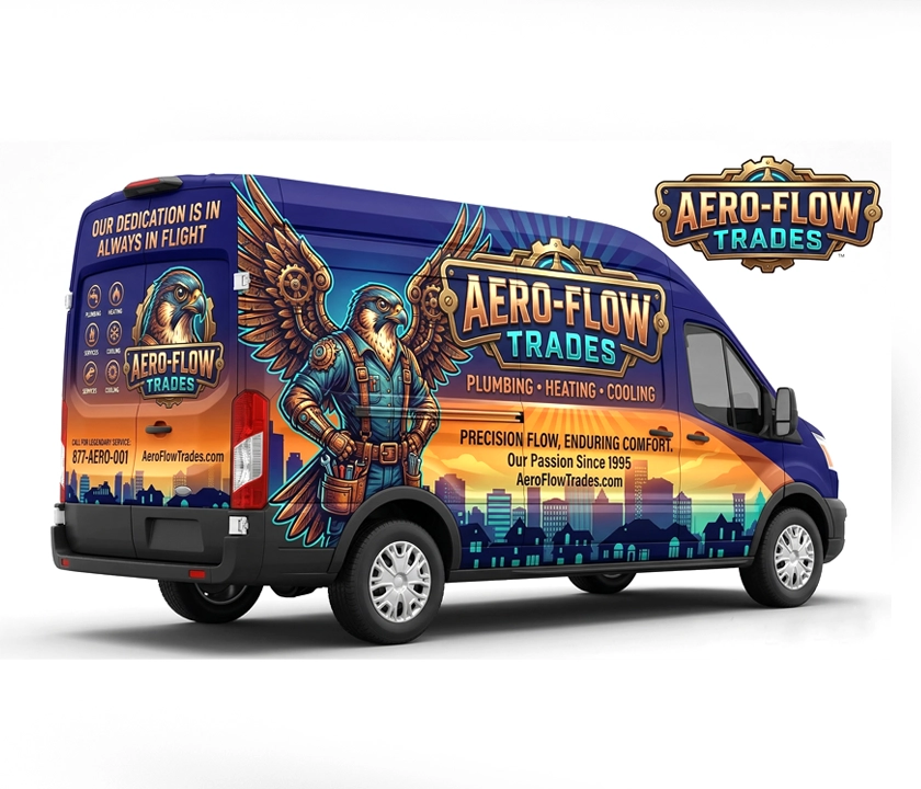 TradesLook branded truck wrap design